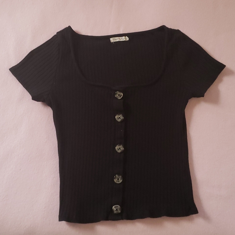 Black Button Down Top